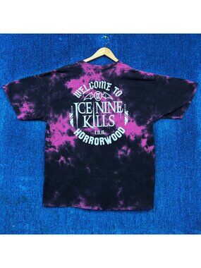 Ice Nine Kills Horrorwood Pink/Black Rock Tie-Dye T-Shirt Size XXL